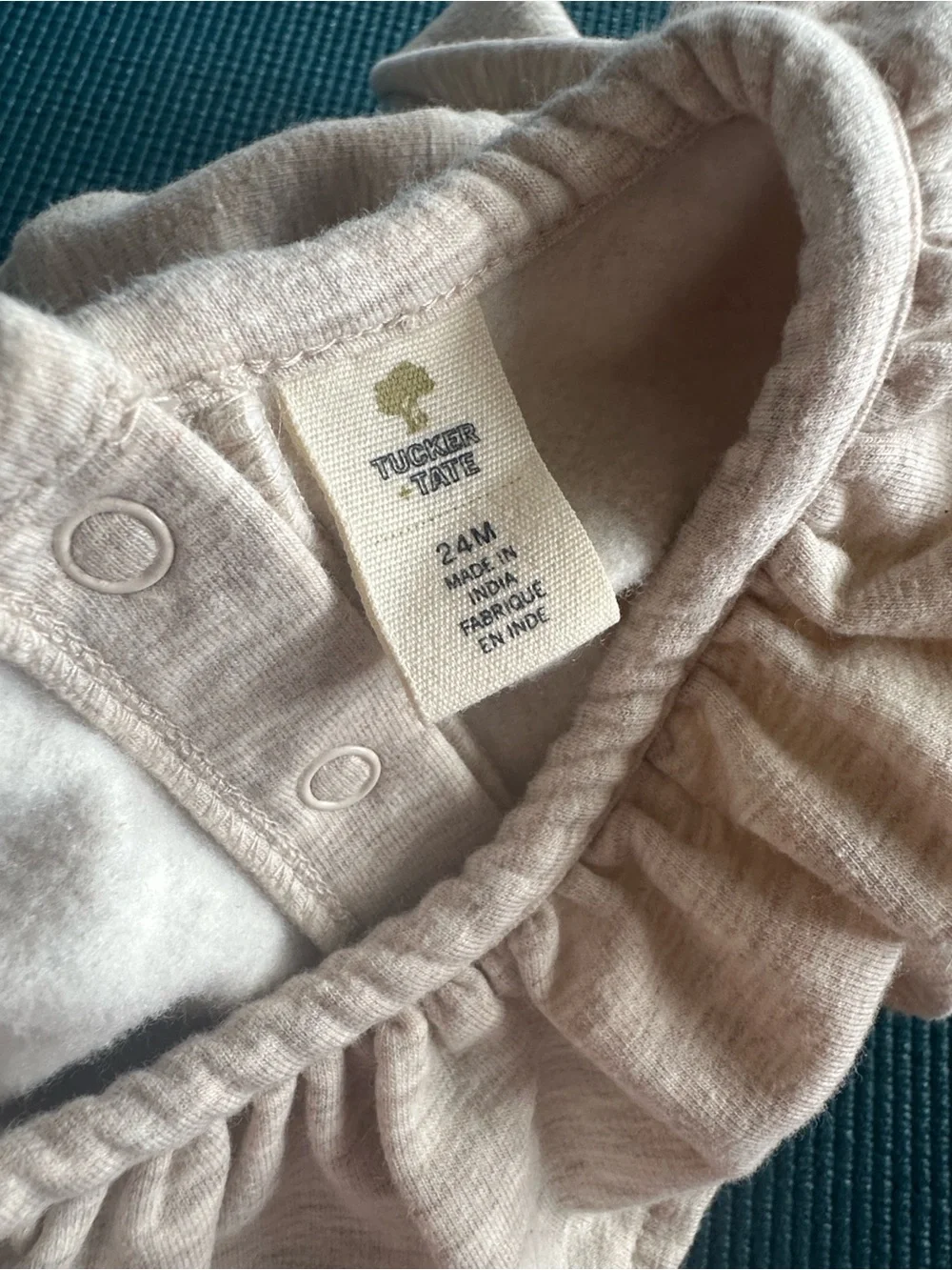 Tucker + Tate Warm Heather Fleece Ruffle Neck Sleeper 24 Months